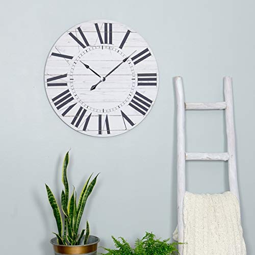 Estelle French Country Wall Clock with Shiplap Face