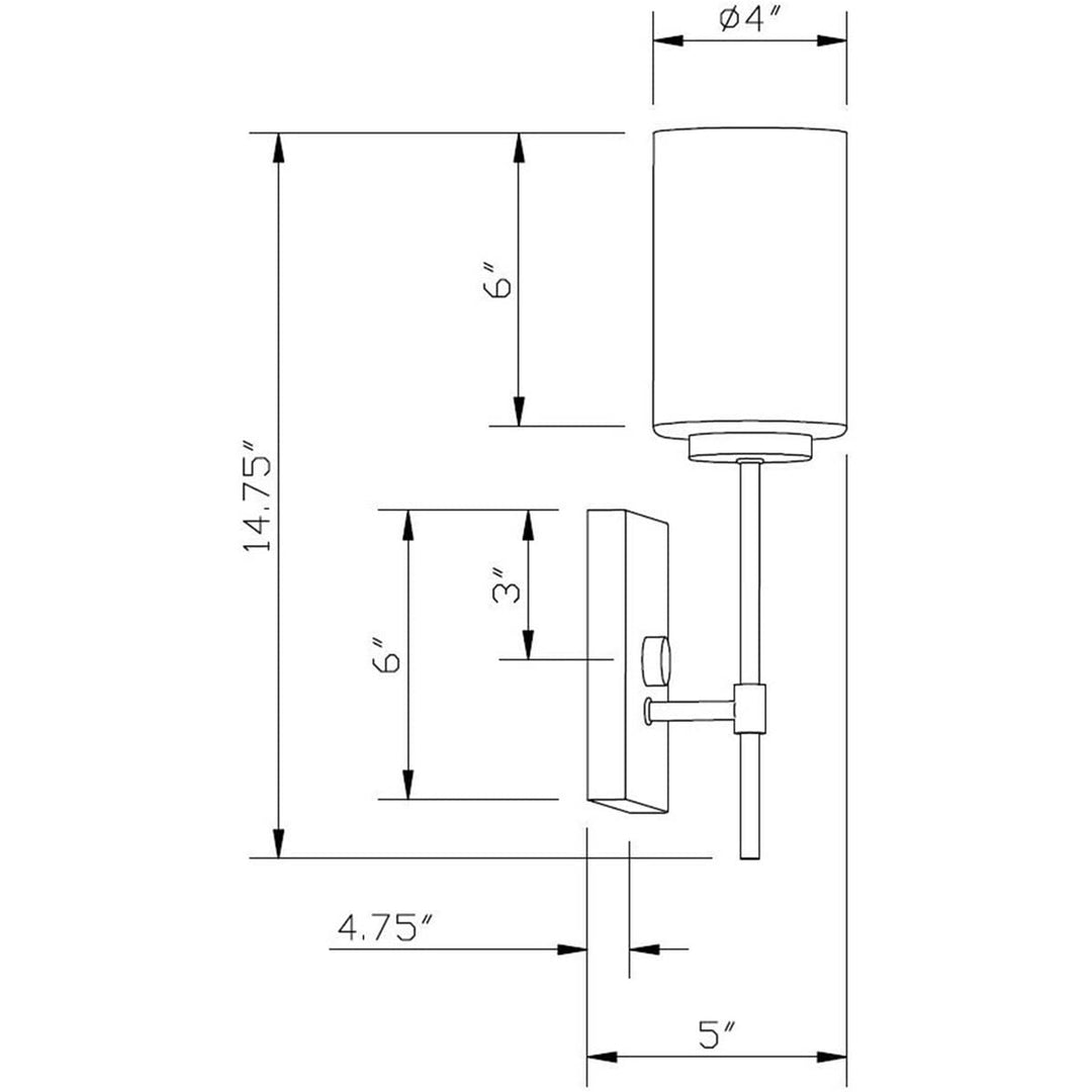Faye - 1 Light Wall Sconce in Transitional Style-15 Tall and 4.75 - Diamond Home USA