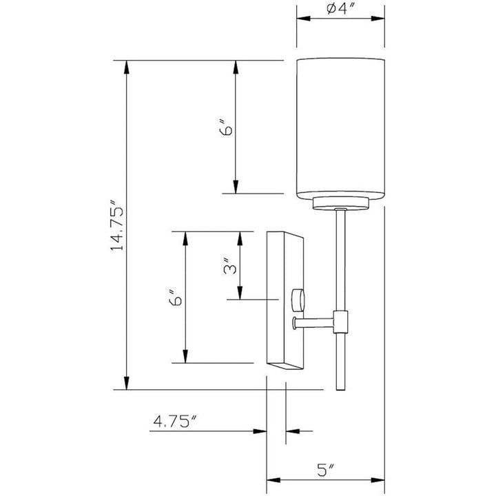 Faye - 1 Light Wall Sconce in Transitional Style-15 Tall and 4.75 - Diamond Home USA
