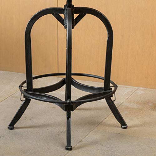 29-inch Adjustable Bonded Leather Backed Bar Stool Brown Modern Contemporary - Diamond Home USA