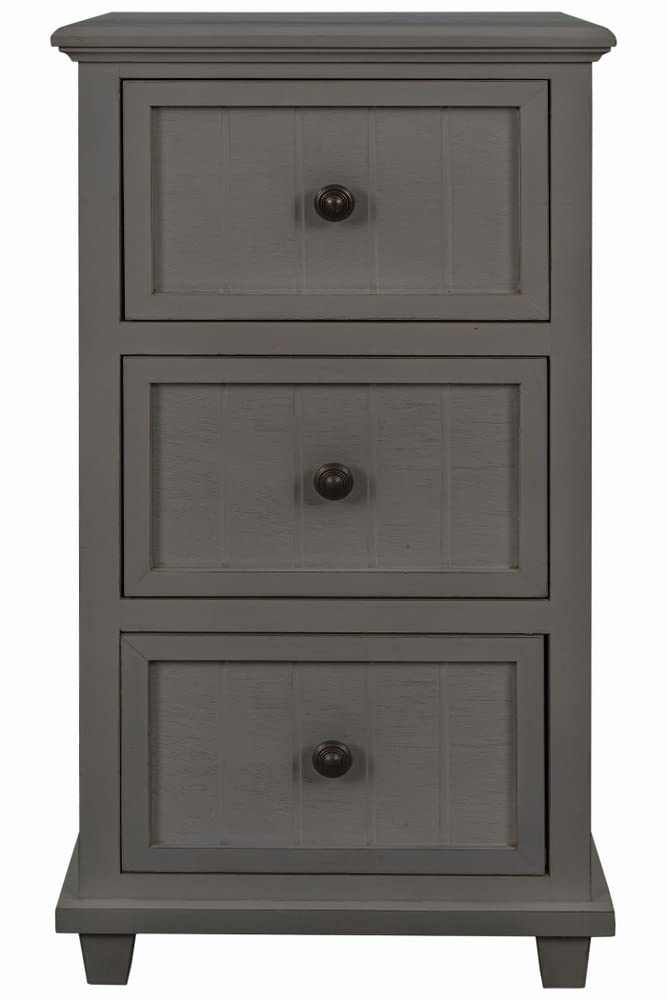 3 Drawer Side Table In Modern Style-30 Inches Tall and 13 Inches Wide-Vintage - Diamond Home USA