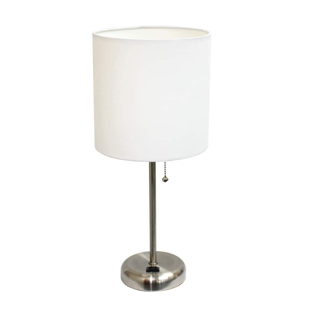 White Lamp Shade With Metal Base Drum Rounded Light Cover Bedside Lighting
