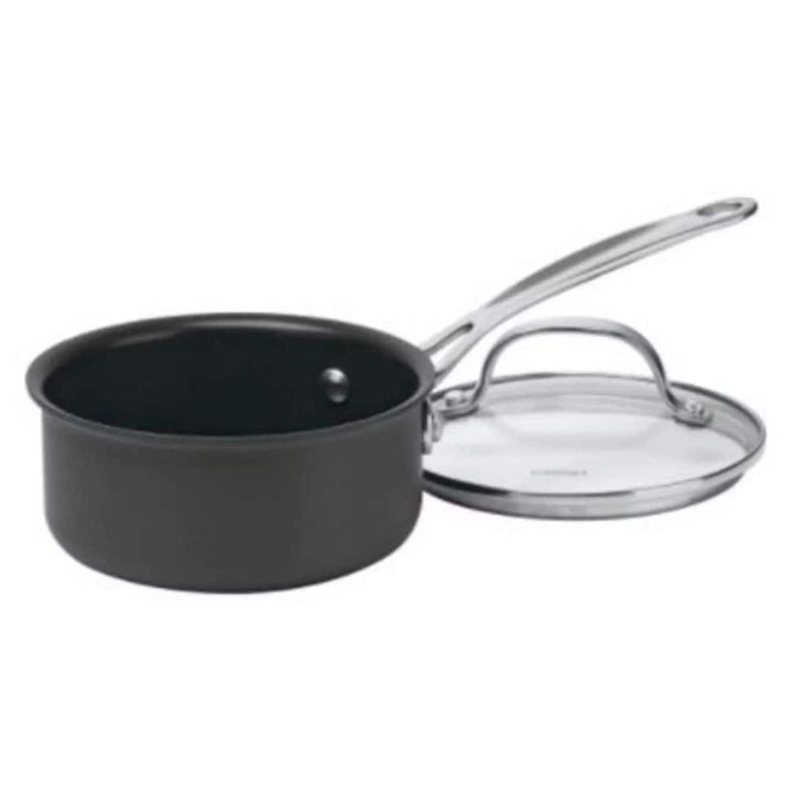 Classic Hard Anodized Non-stick 1-quart Saucepan With Cover Black