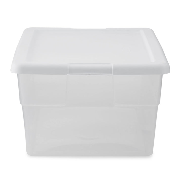 Sterilite? 16 Quart Basic Clear Storage Box with White Lid - Diamond Home USA