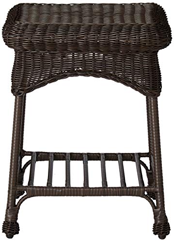 Outdoor Espresso Wicker Patio Furniture End Table - Diamond Home USA