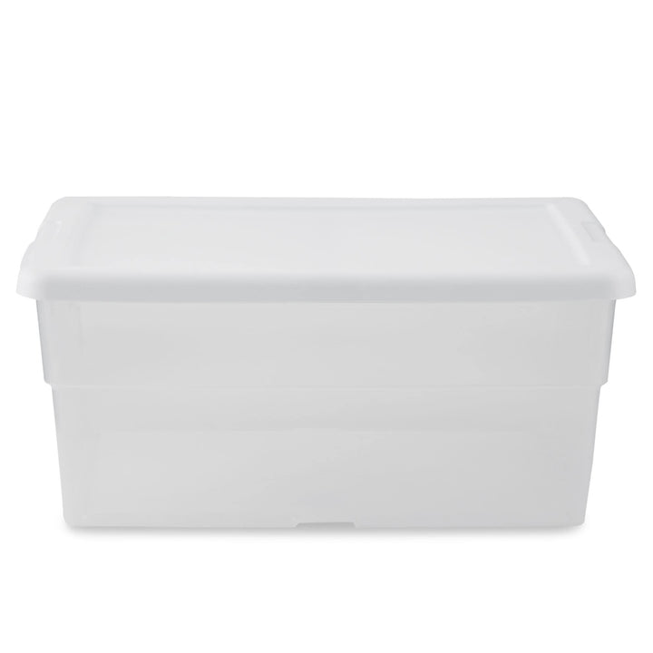 Sterilite? 16 Quart Basic Clear Storage Box with White Lid - Diamond Home USA