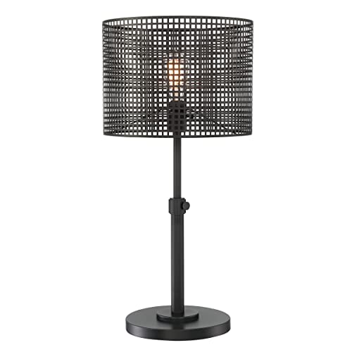 Lite Source Table LAMP Black/MESH Metal Shade E27 Vintage Bulb 60W LS-23017 - Diamond Home USA