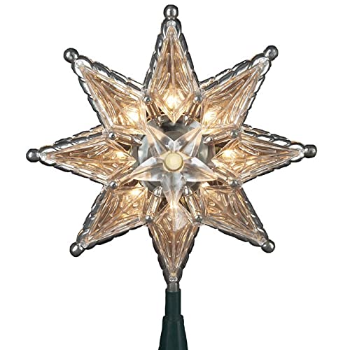 10-Light 8-inch 8-Point Clear Star Treetop Multi Color Plastic - Diamond Home USA