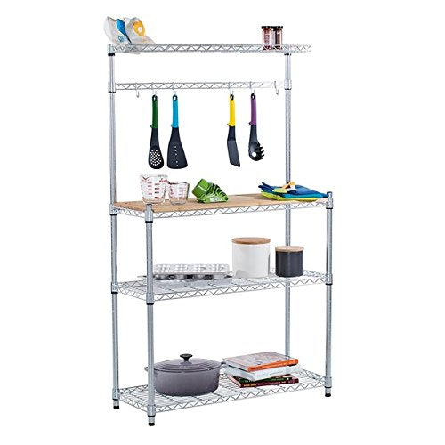 Trinity TBFZ-1501OS EcoStorage Bamboo Baker's Rack Chrome Finish - Diamond Home USA