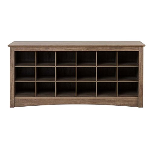 Atlin Designs 18 Cubby Shoe Storage Bench in Drifted Gray - Diamond Home USA