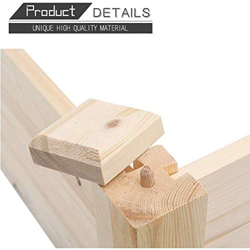 8-Foot Wooden Garden Bed Planter Box Off-White Rectangular Cedar - Diamond Home USA