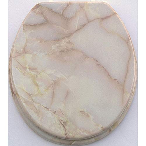 Pink Marblized Ed Wood Toilet Seat Marble Includes Hardware - Diamond Home USA