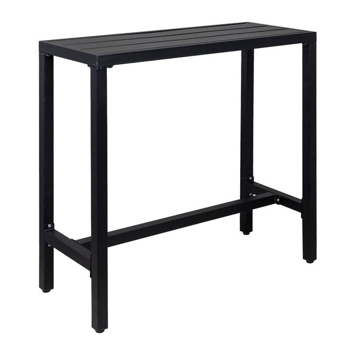 Outdoor 40 in. Metal Bar Dining Table Black Rectangular Cast Iron Finish Weather - Diamond Home USA