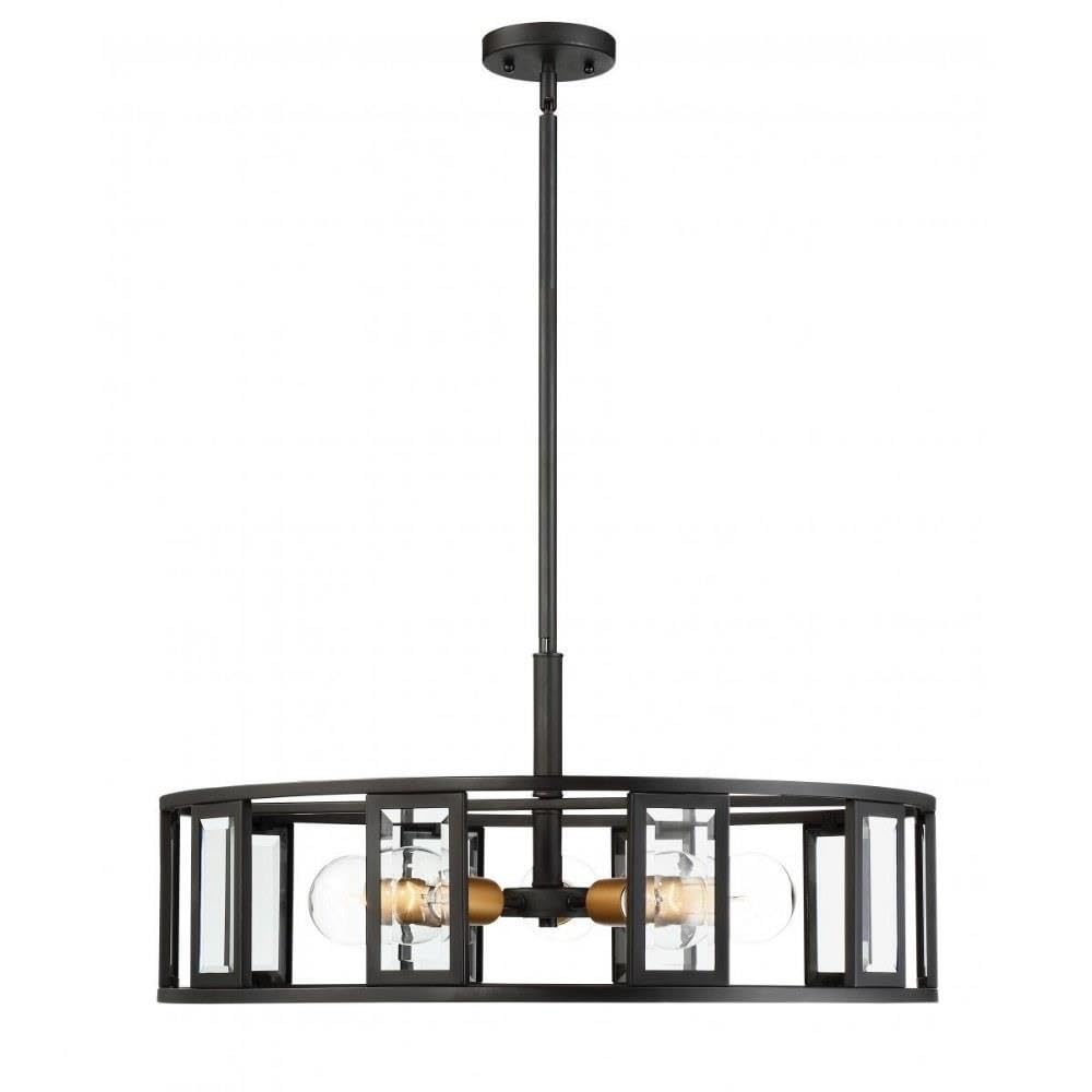 Nuvo 60/6416 Payne Lighting Fixture 5Lt Pendant Clear Beveled Glass Midnight