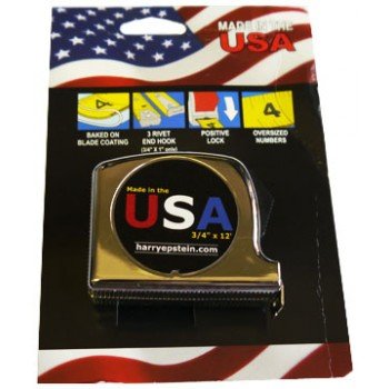 Tape Measure 3/4 in x 12 ft Chrome Ft/in