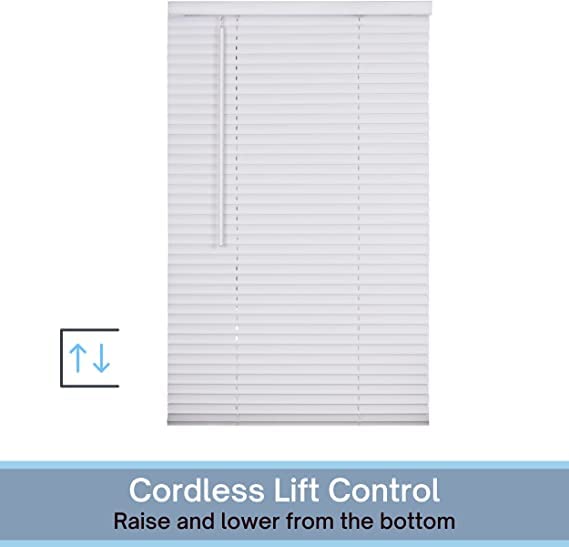 1" Cordless Vinyl Mini Blind - White