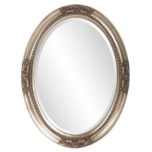 Silver Wood Oval Wall Mirror - Antique French Country Shab Chic Traditional - Diamond Home USA