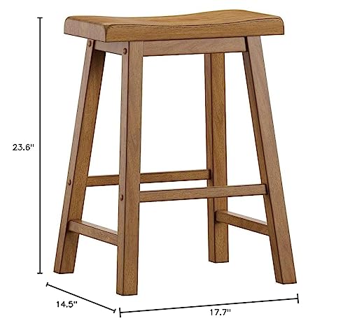 Inspire Q Salvador II Counter Backless Stools (Set of 2) by Classic Oak Oak