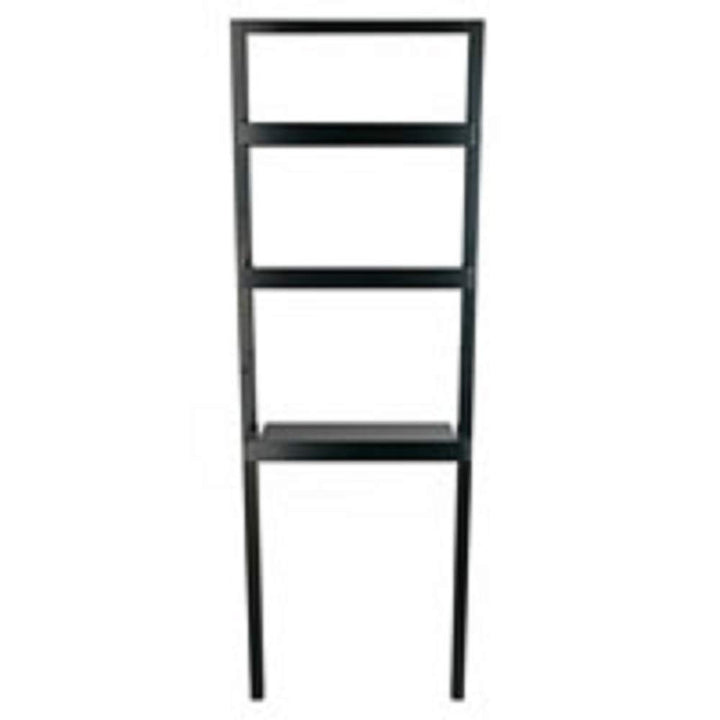 Contemporary Home Living 69.25” Black Leaning Desk with Two Shelves - Diamond Home USA