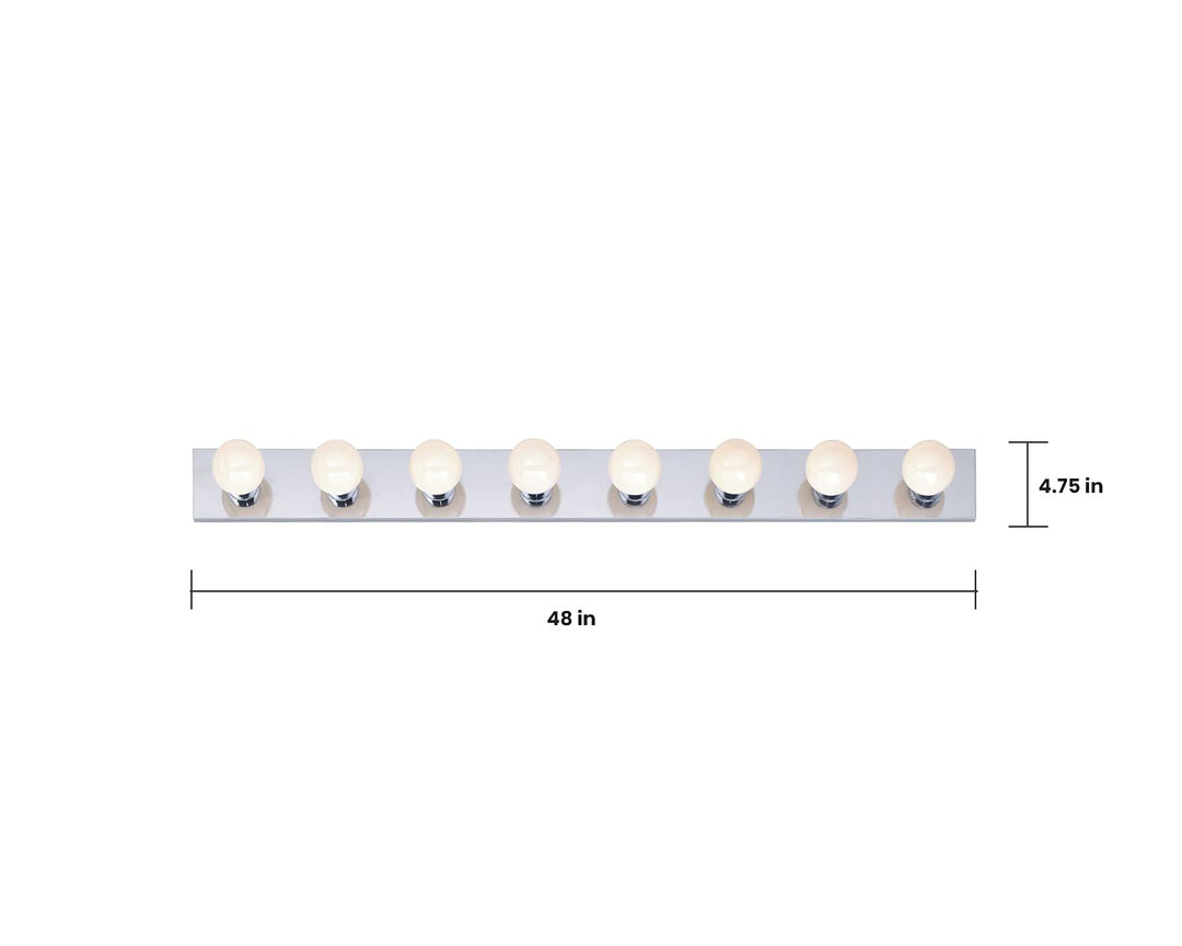 NUVO SF77/195 Bathroom Vanity and Wall Light 48 in Polished Chrome - Diamond Home USA