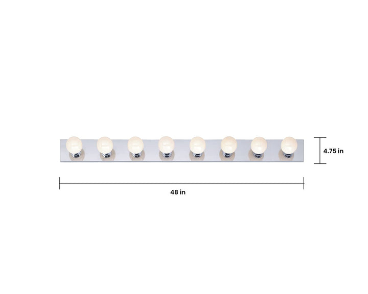 NUVO SF77/195 Bathroom Vanity and Wall Light 48 in Polished Chrome - Diamond Home USA