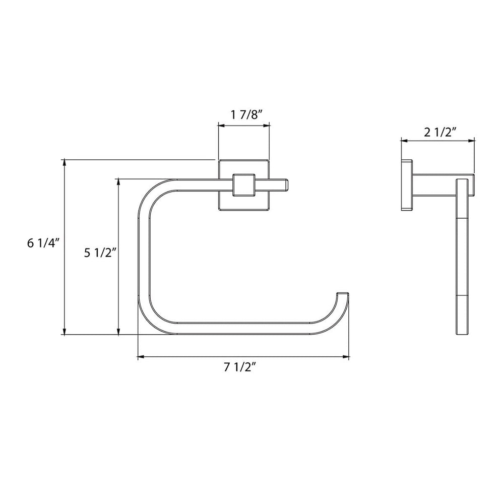 Bathroom Towel Ring Pvd Satin Nickel 8'3" X 11' Grey Metal Finish - Diamond Home USA