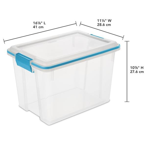 Sterilite 20 Qt Gasket Box Stackable Storage Bin with Latching Lid and Tight - Diamond Home USA