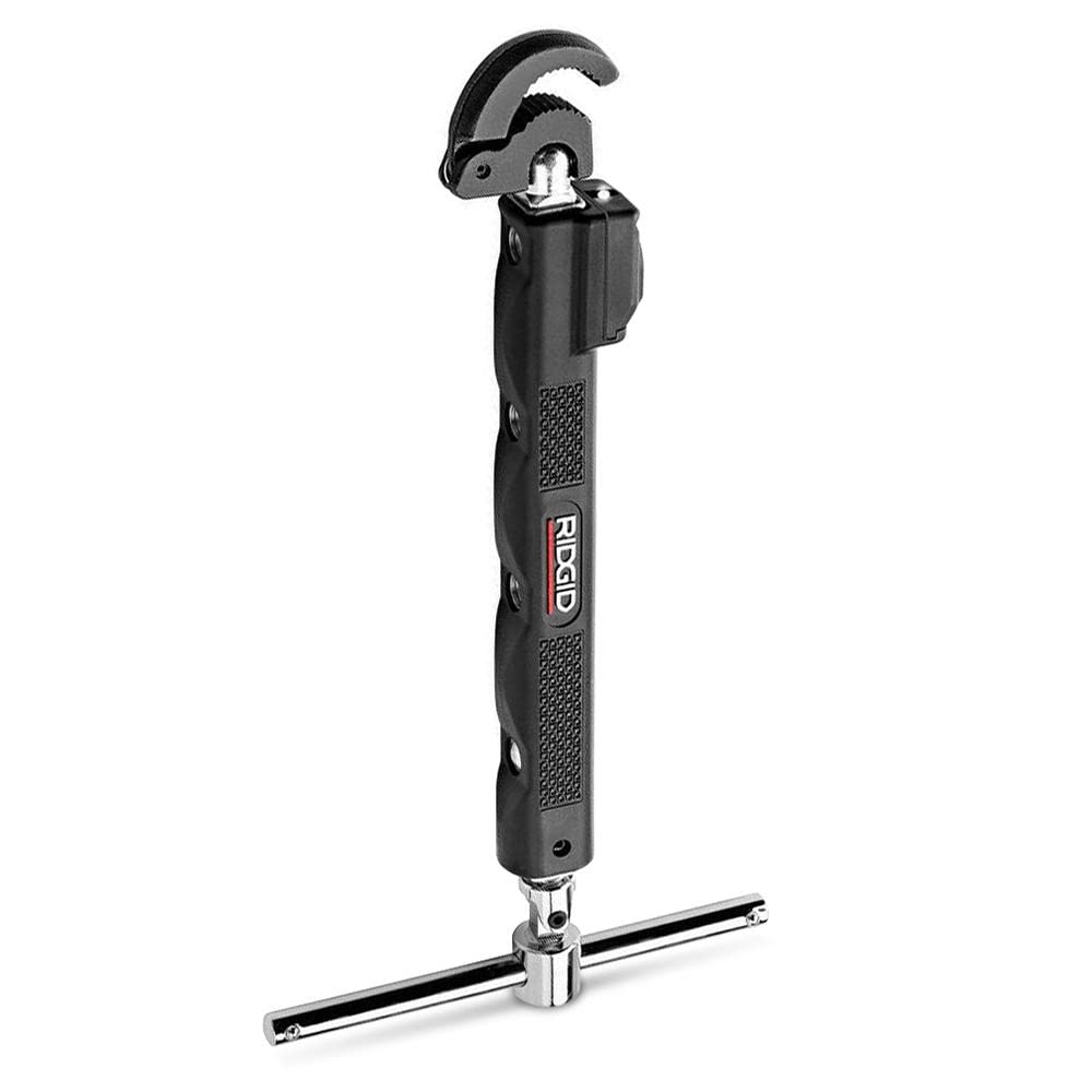 RIDGID 46753 Adjustable 10" to 17" Telescoping LED Lit Basin Pipe Wrench for
