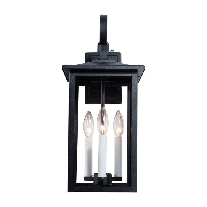 Black 3 Bulb 19.88'' H Outdoor Wall Lantern with Dusk to Dawn 19.9 * 9.4 * 8.7 - Diamond Home USA