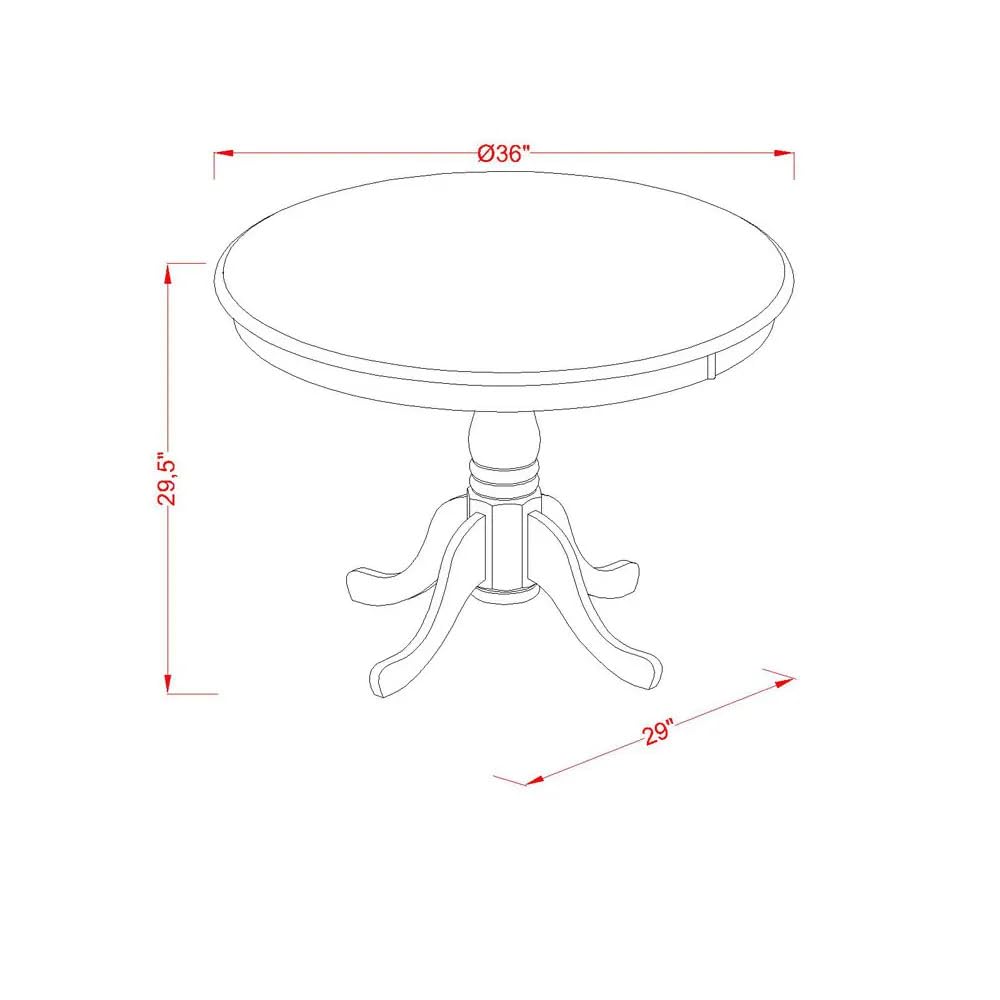 East West Furniture Kitchen Table 36x36 Inch ANT-MAH-TP - Diamond Home USA