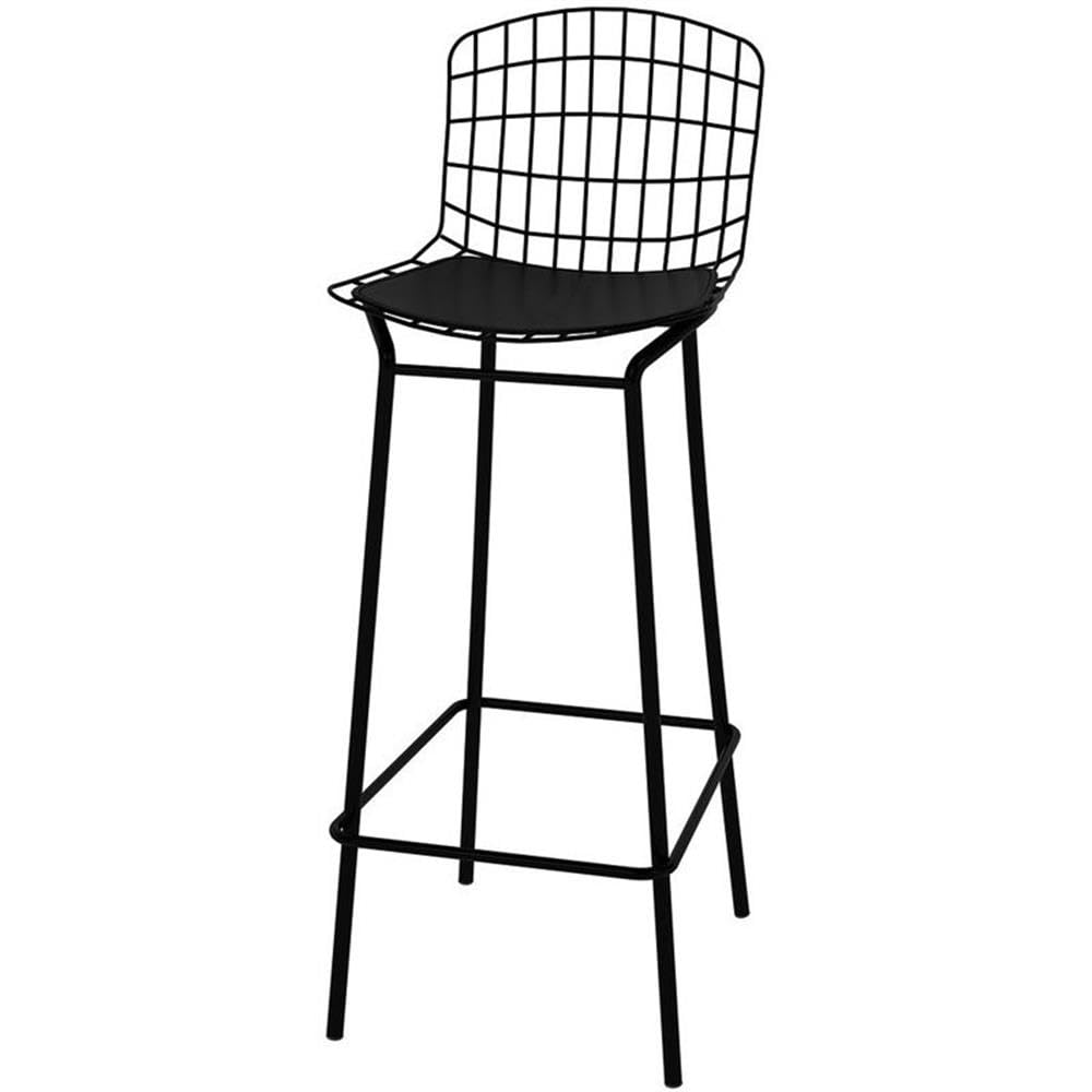 Manhattan Comfort Madeline 41.73" Barstool with Seat Cushion in Black