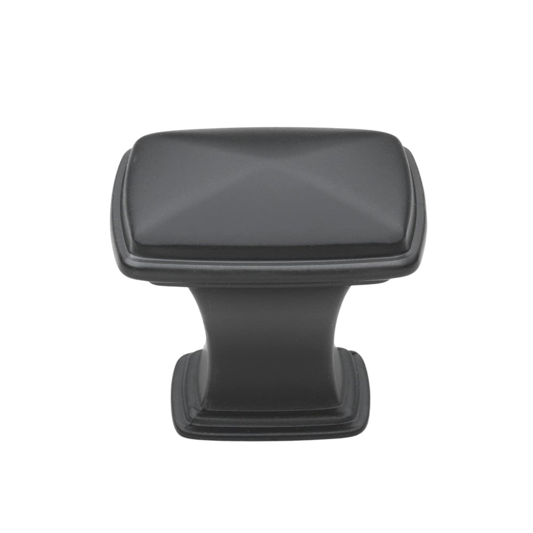 GlideRite 1-1/4 Inch Square Decorative Cabinet Knob Pack of 10 Matte Black