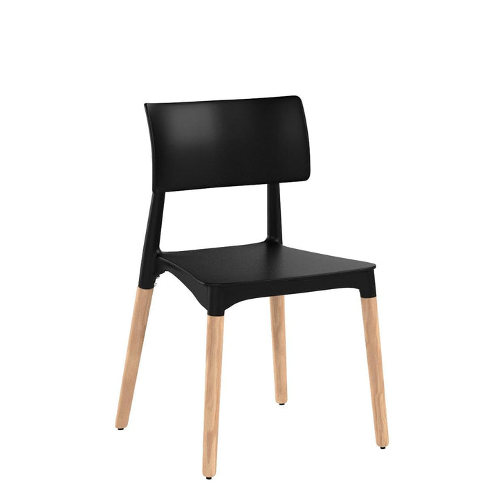 Christopher Knight Home Isabel Modern Dining Chair with Beech Wood Legs (Set Black, Natural - Diamond Home USA