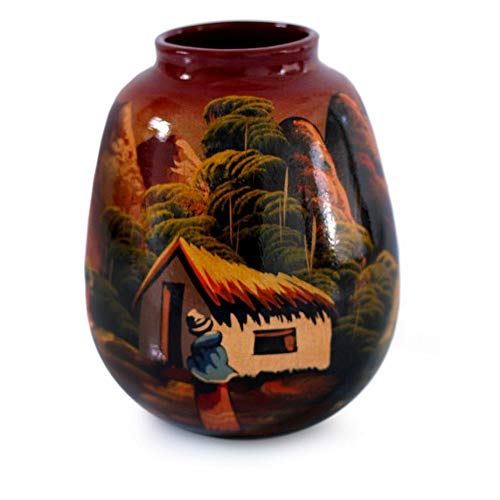 Handmade Ceramic 'The Cottage' Vase (Peru) Multi Color Modern Contemporary
