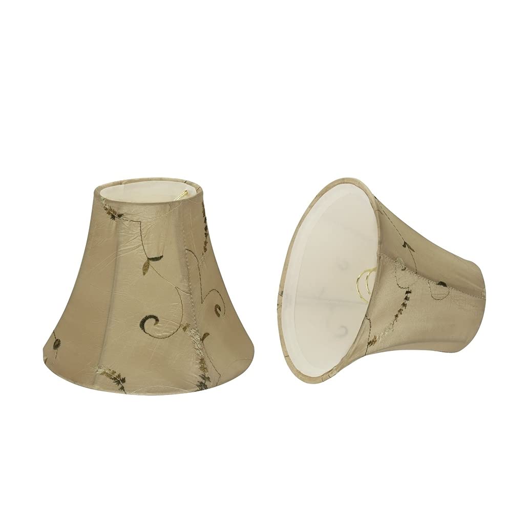Bell Chandelier Clip-on Lamp Shade (2 Pack) Gold (3" X 6" 5") Transitional