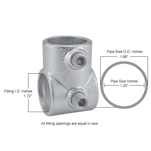 Global Industrial 1-1/4" Size Single Socket Tee Pipe Fitting (1.72" Fitting - Diamond Home USA