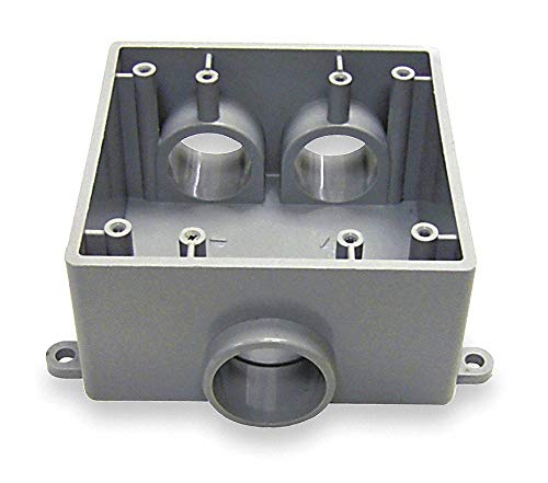 Cantex Weatherproof Electrical Box 2-Gang 3-Inlet PVC - 5133400