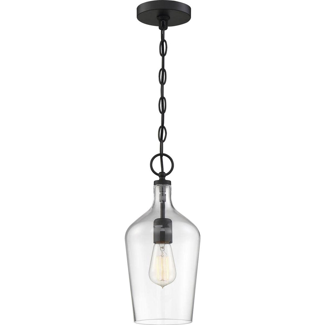 NUVO 60/6749 Hartley 1 Light Pendant Fixture Matte Black - Diamond Home USA