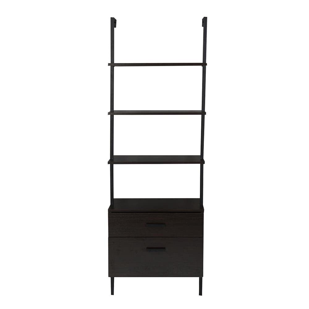 Industrial Bookshelf with Wood Drawersblack Black Includes Hardware - Diamond Home USA