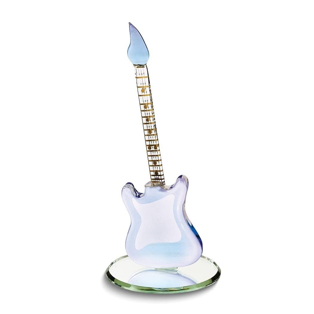 Purple Haze Electric Guitar Handcrafted Glass Figurine Clear - Diamond Home USA