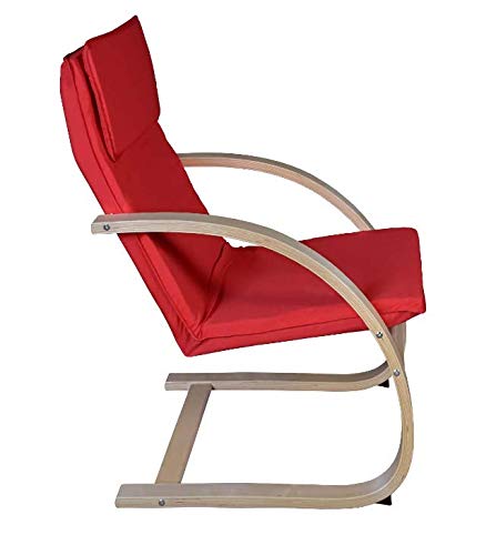 Akita Bentwood Lightweight Reclining Chair - Niche (Red) - Diamond Home USA
