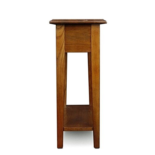 BOWERY HILL Charsde Narrow End Table wth One Drawer and Hand Appled Fnsh Oak
