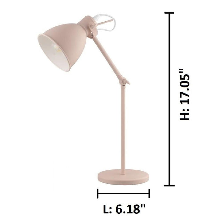 EGLO 204085A Priddy 17 inch esk Lamp Plug-in Lighting for Living Room Bedroom - Diamond Home USA