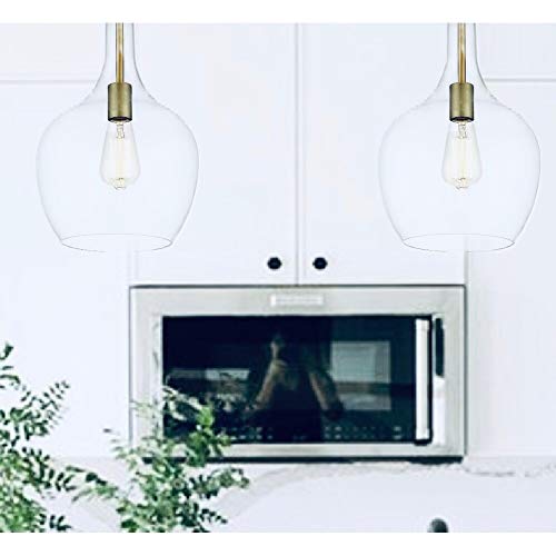 Retro Modern Clear Glass Mini in Antique Brass Gold Contemporary Metal Dimmable - Diamond Home USA