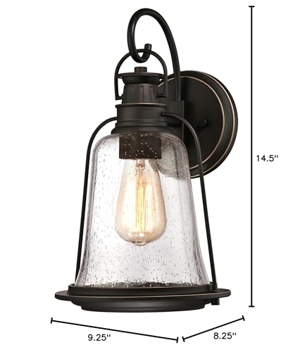 One-light Outdoor Wall Fixture Oil Rubbed Bronze Finish with Highlights and - Diamond Home USA