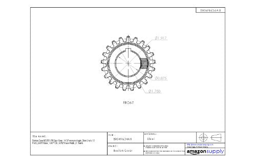 Boston Gear ND30 Spur Gear 14.5 Pressure Angle Steel Inch 1 Pitch 0.65" Bore - Diamond Home USA