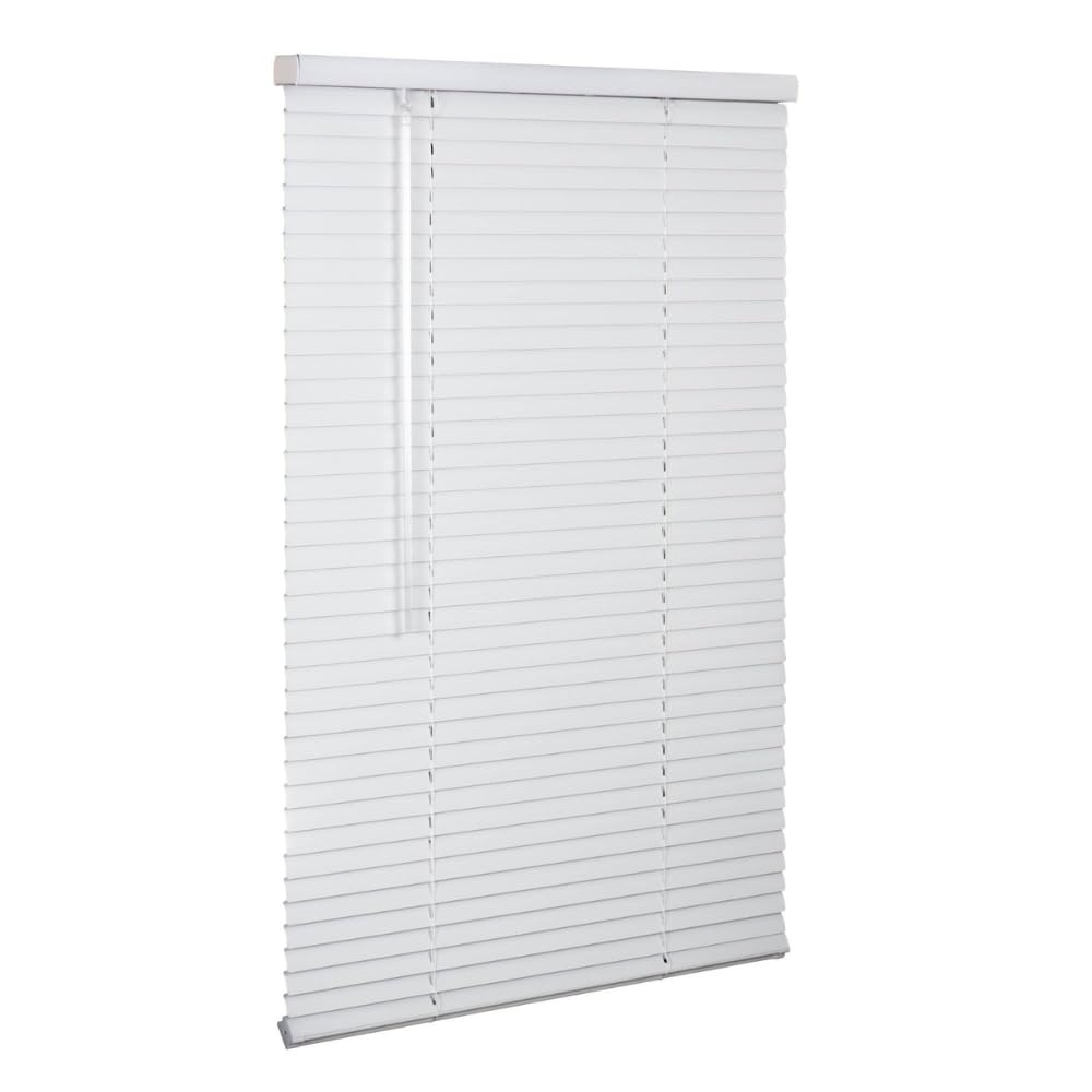 LOTUS & WINDOWARE Cordless 1" Aluminum Mini Blind 63" Wide x 72" Long White White - 63" W x 72" L
