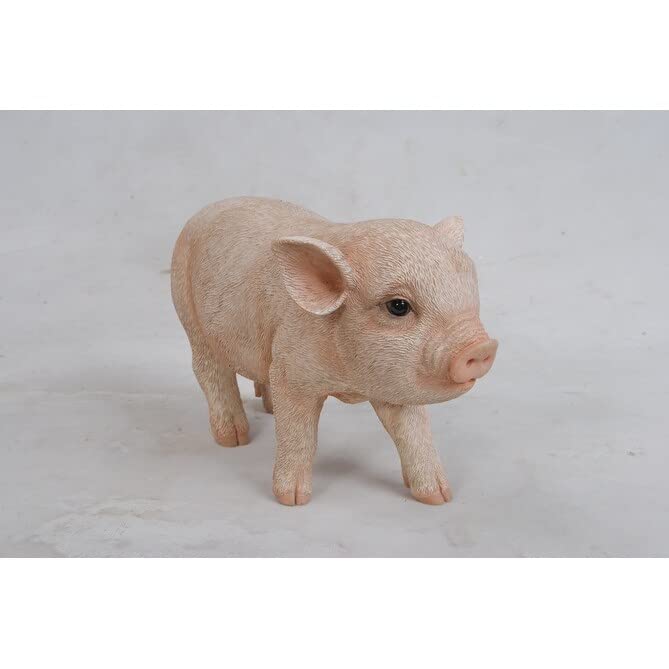 Standing Baby Pig Pink Animals Polyresin - Diamond Home USA