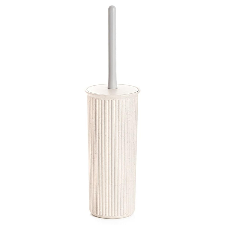 Ribbed Toilet Bowl Brush 4" w X 4" d 15" h Off/White Solid Color Modern