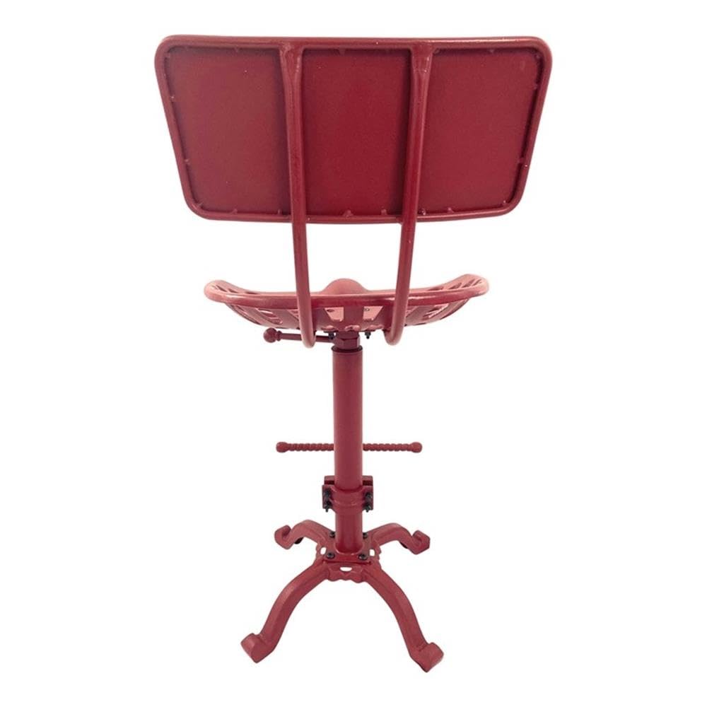 Carolina Classic August Tractor Seat Stool with Back in Red - Diamond Home USA